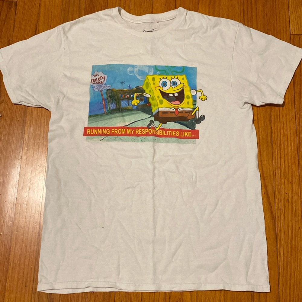 Nickelodeon Spongebob Squarepants White T-Shirt | Medium